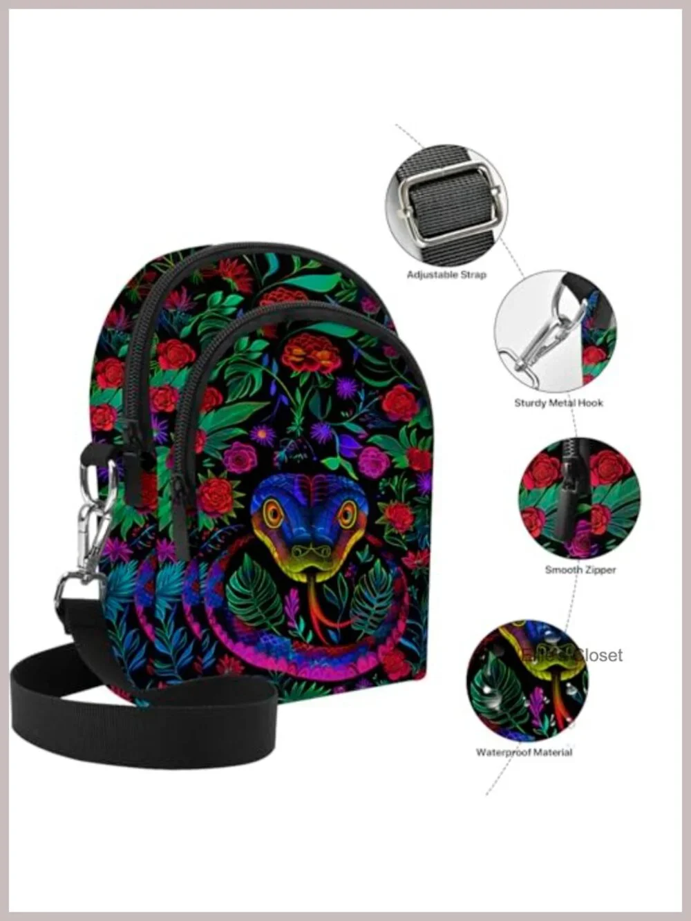 Waterproof Small Crossbody Bag for Women Adjustable Strap with Card Slots